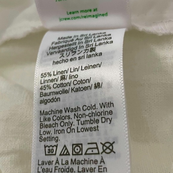 NWT J. Crew Factory White Linen Blend Drawstring Pants Sz 8 - Picture 16 of 16